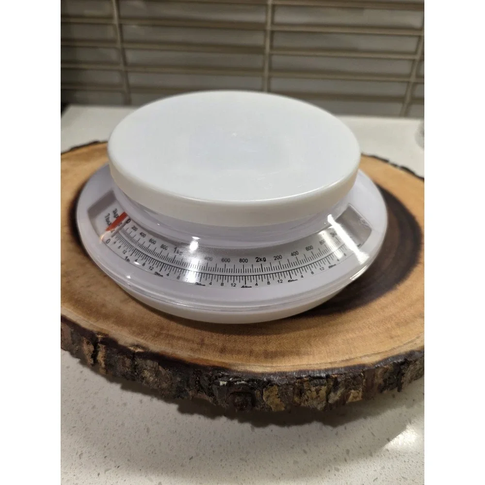 Vintage Round Plastic Kitchen Countertop Scale 7 LBS Capacity